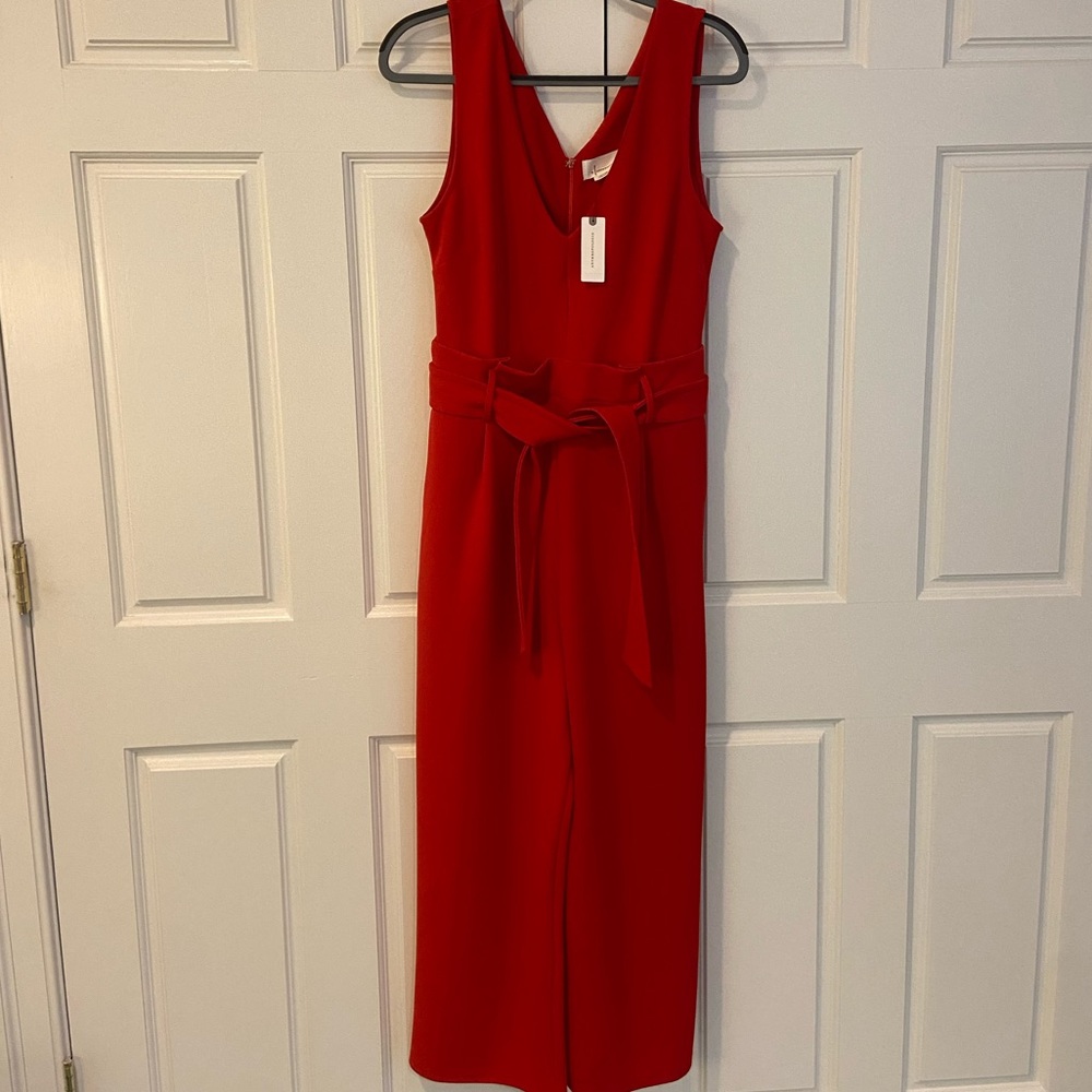 Anthropology Cathy Red Tie Jumpsuit Medium